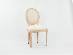 Set of 2 French Dining  Chair with Rubber Legs - Beige