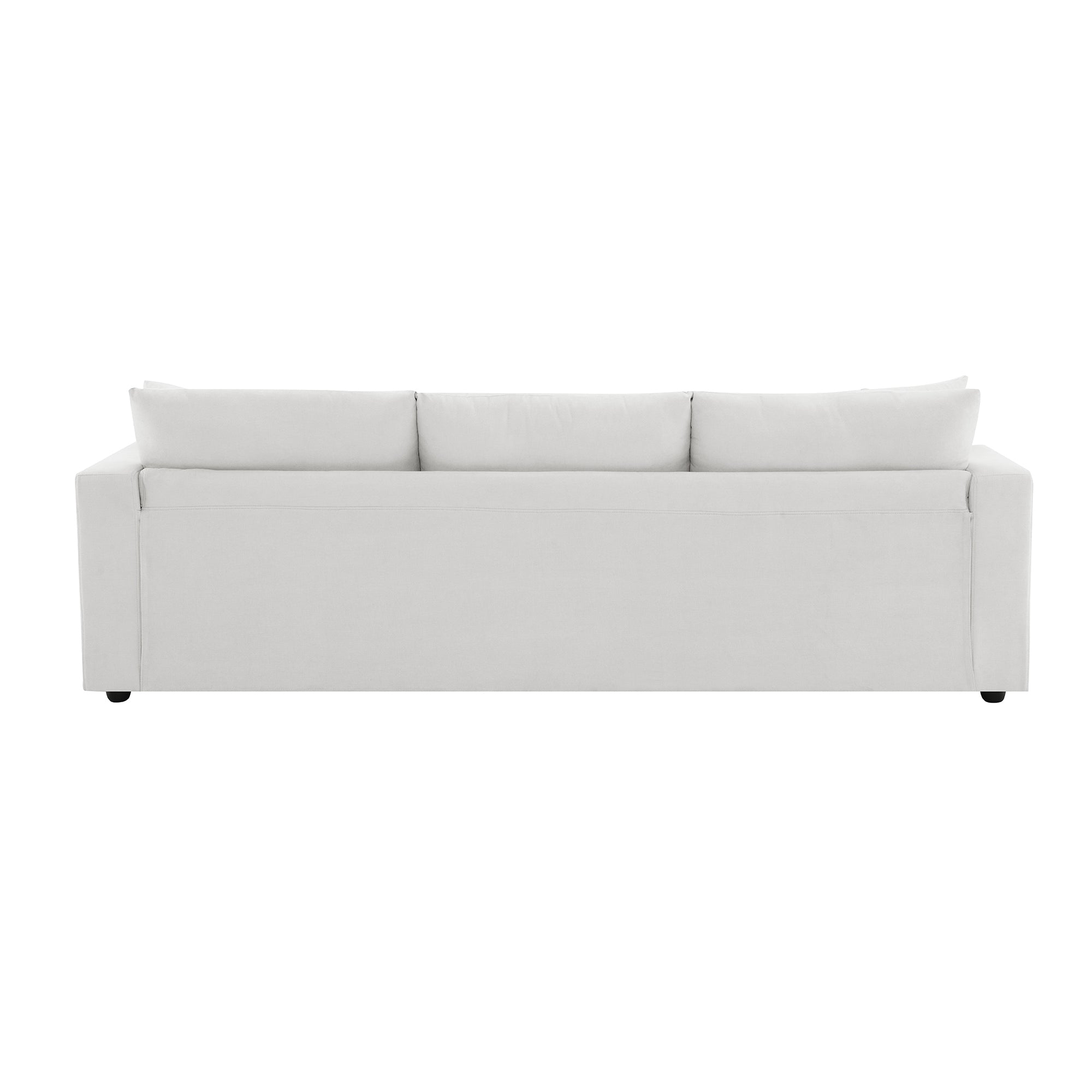 100.4x64.6" Modern Sectional Sofa, L-Shaped Couch Set With 2 Free Pillows, 4-Seat Polyester Fabric Couch Set With Convertible Ottoman - White