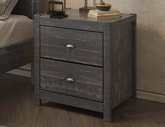 Solid Wood Nightstand, Bedside Table, End Table - Grey