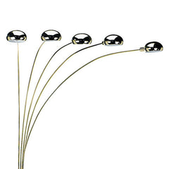 84" Tall Metal Floor Lamp with Polished Brass finish and 5 adjustable Arch Arms