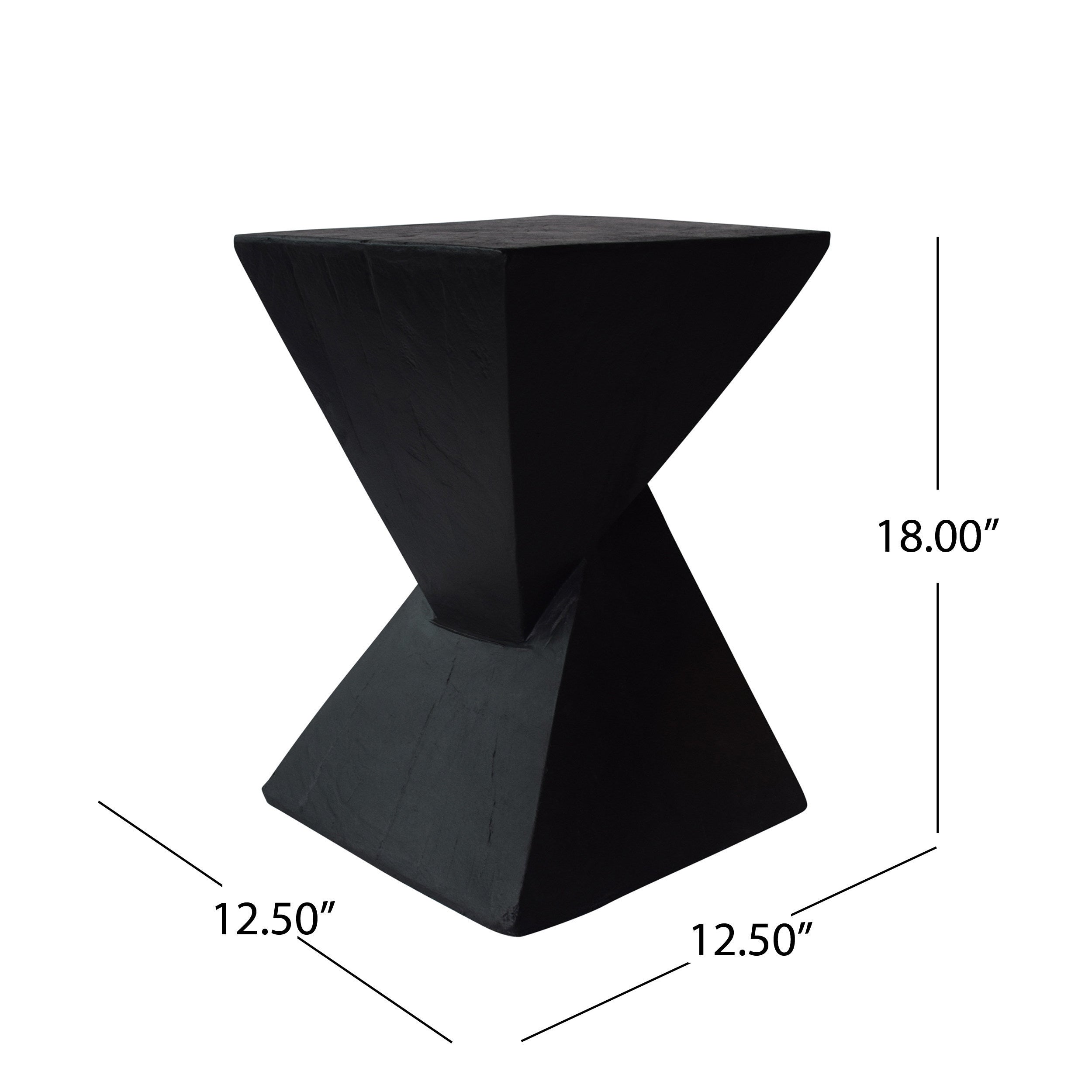 Modern Hourglass Side Table - Black