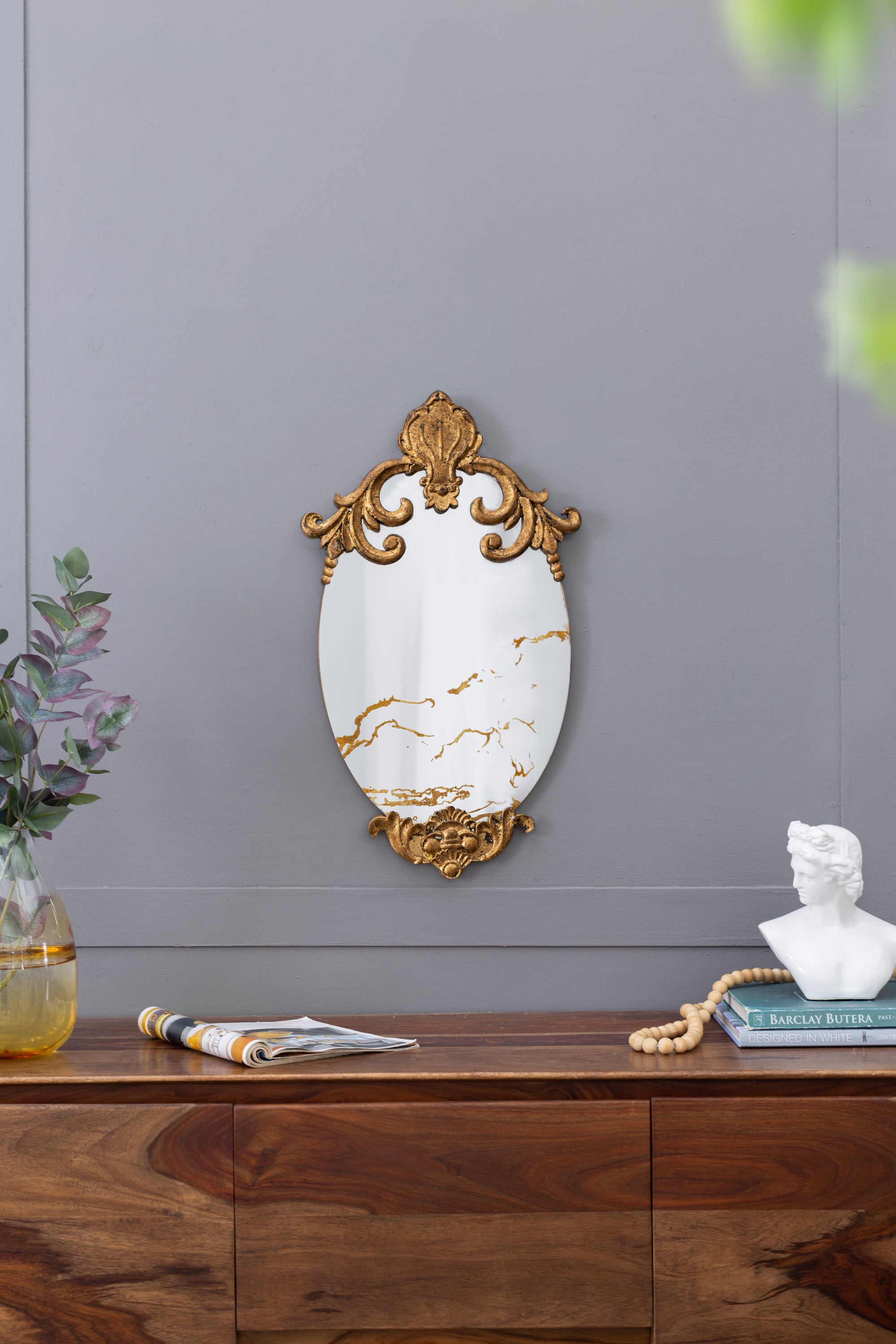 26"x15" Decorative Oval Wall Mirror, Accent Mirror