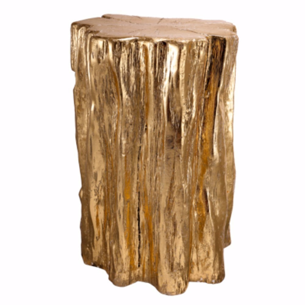 Designed Nature Inspired Tree Trunk Stool/ Side Table - Gold