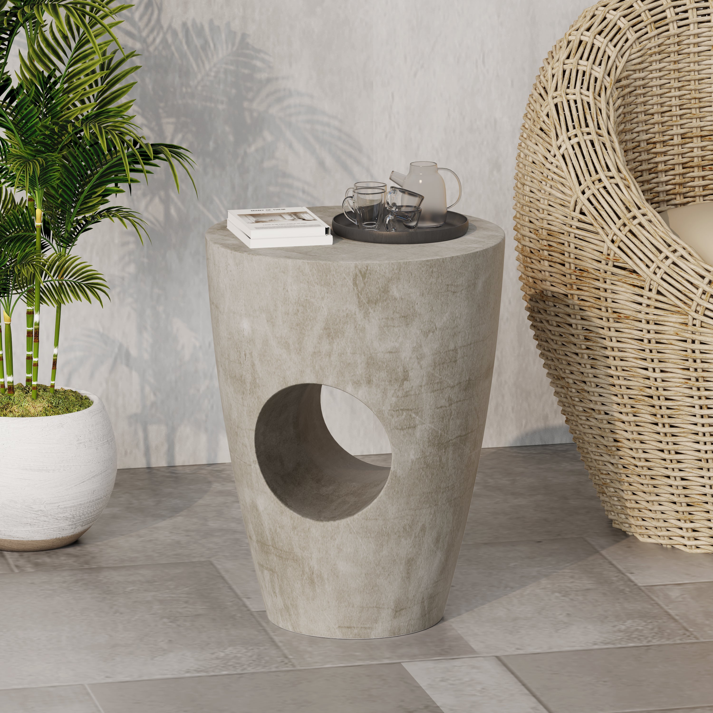 Modern Minimalist Side Table - Grey