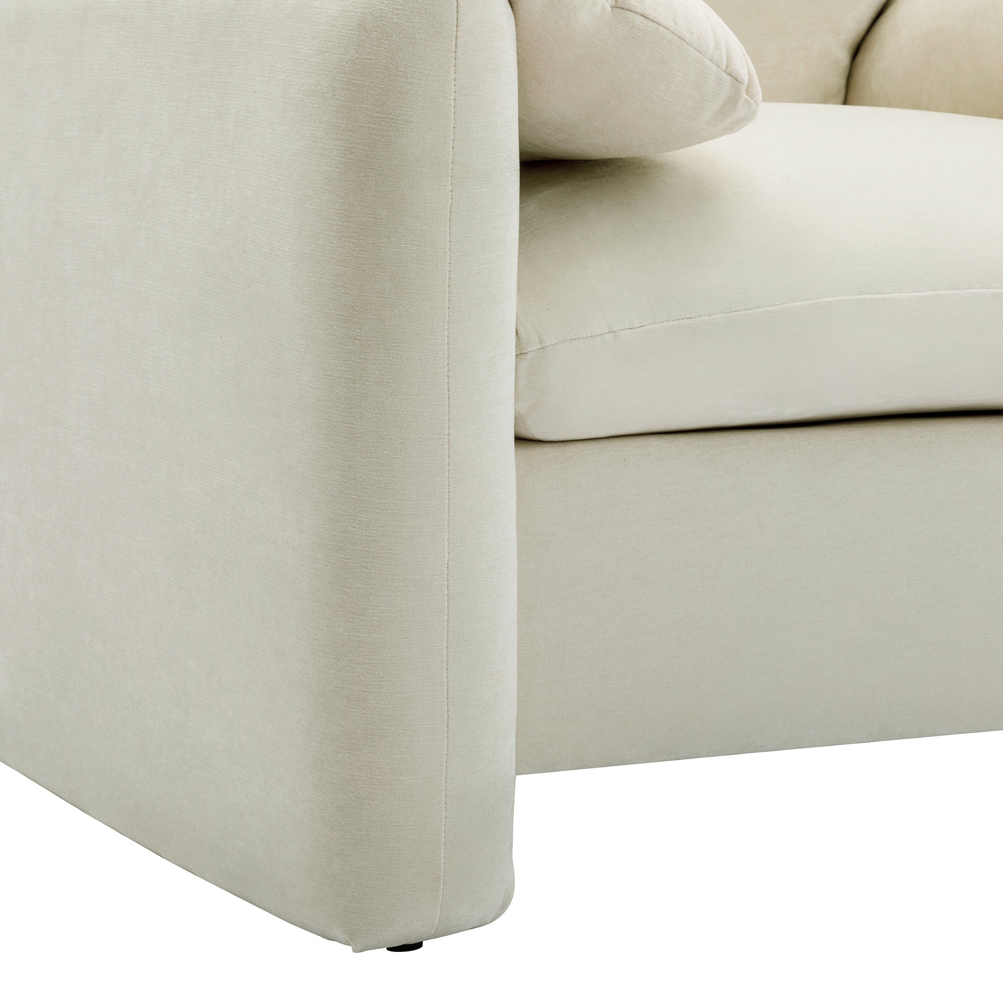 Modern Style Chenille Oversized Armchair Accent Chair - Cream