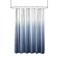 Ombre Printed Seersucker Shower Curtain - blue