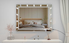 Hollywood Vanity Mirror with Uss Bulbs Luxury Vanity Mirror with Lights Large Size Makeup Mirror Smart Touch White Lighting, 40x30.5 inch