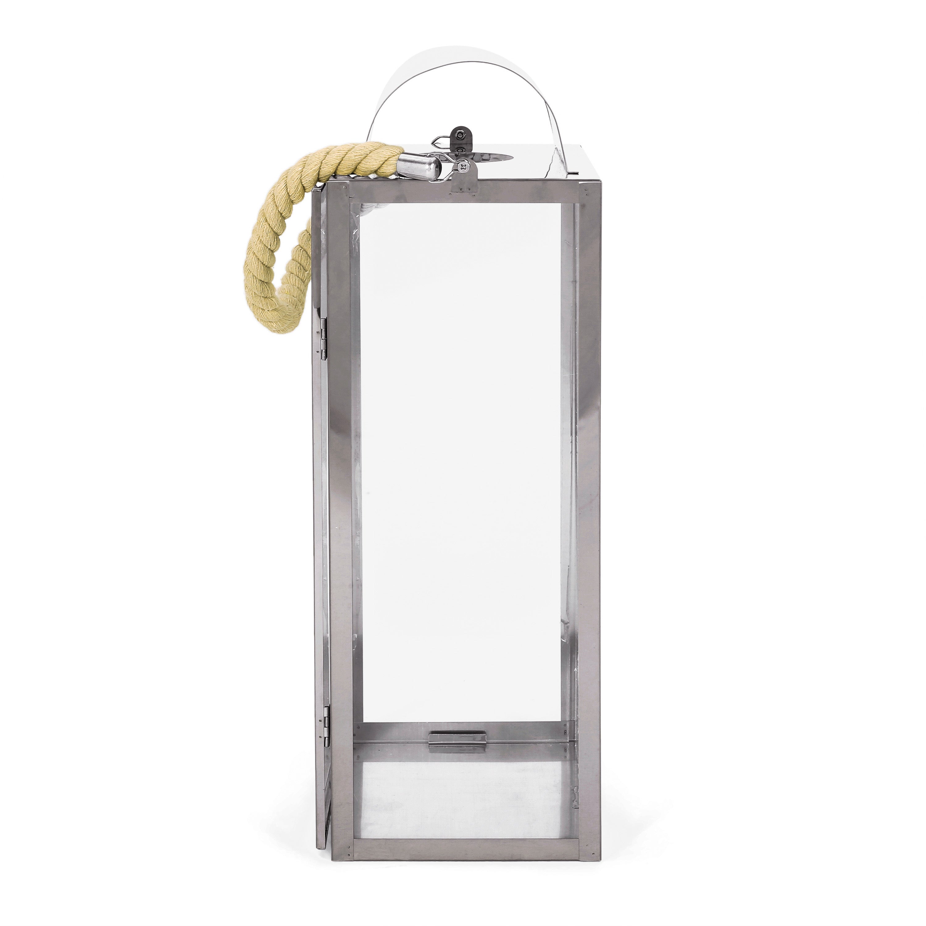 19"H Stainless Steel Lantern - Silver