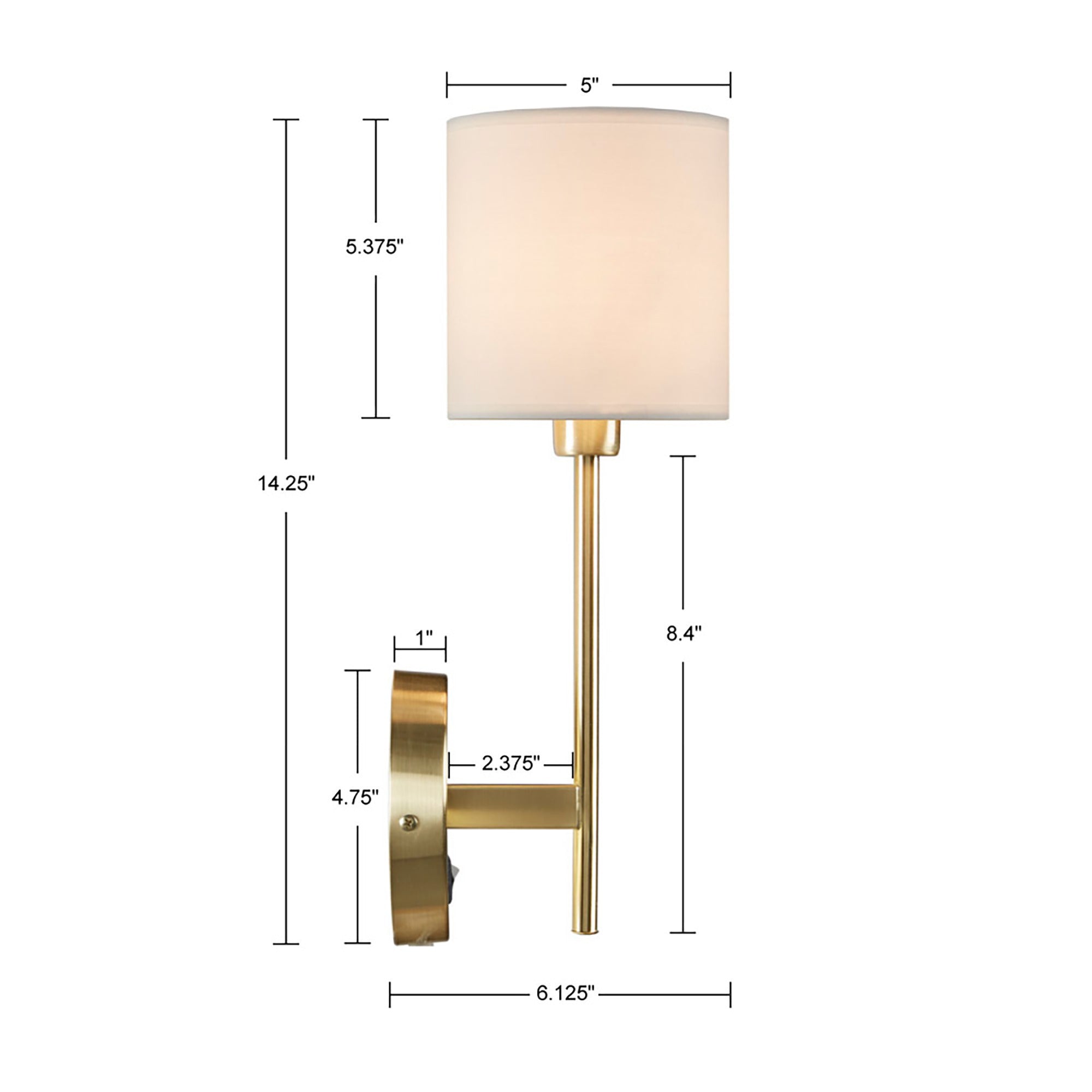 Elegant Metal Wall Sconce with Cylinder Shade (Set of 2)