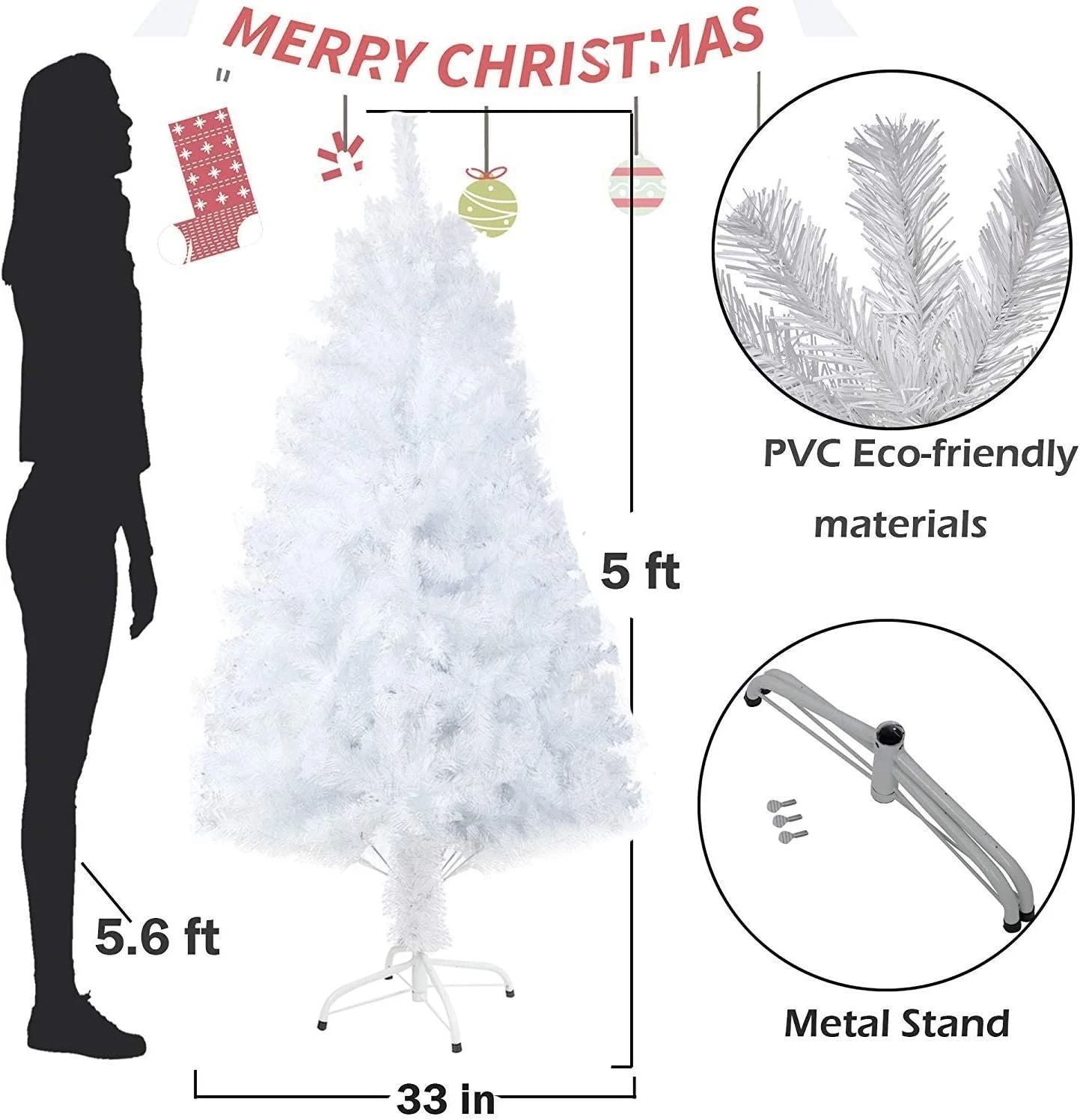 5Ft Premium Spruce Artificial Christmas Tree w/Metal Stand - White