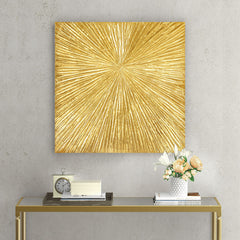 Hand Painted Dimensional Resin Wall Art - Gold