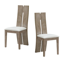 Dining Chair Set of 2 MDF, sponge .PU Leather Upholstered Cushion Seat Wooden Back Side Chairs Wood Armless Dining Chairs with High Back