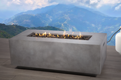 Living Source International Concrete Propane Outdoor Fire Pit Table - Gray Concrete