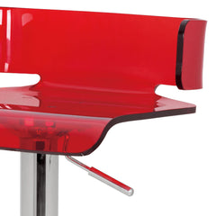 Red and Chrome Adjustable Swivel Stool