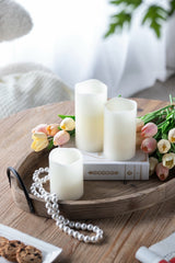 Set of 3 Ivory LED Candles with Remote Timer