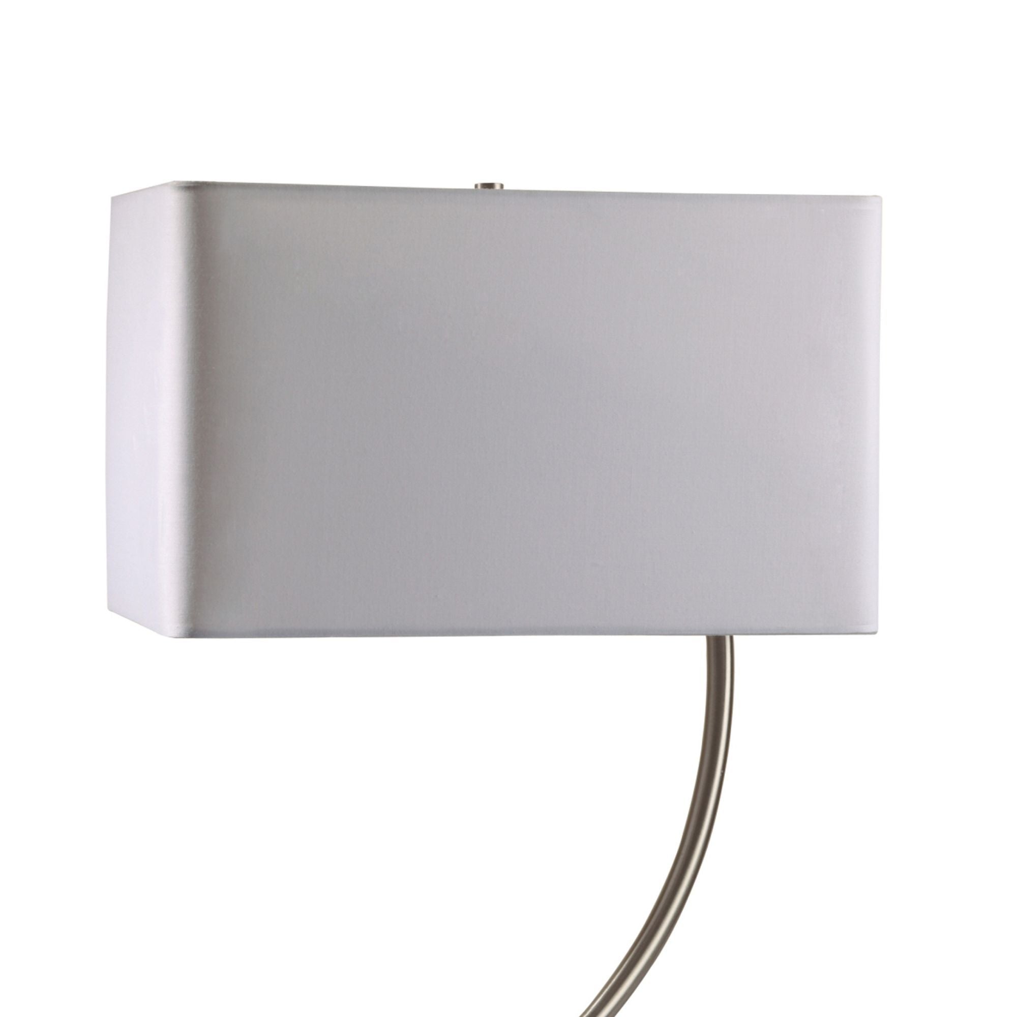 22.5" Tall Metal Table Lamp with Silver finish and Curved design, White Shade