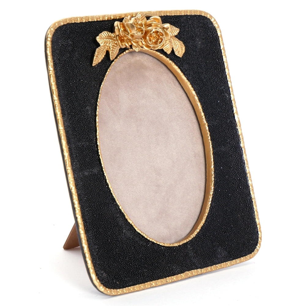 Vintage Photo Frame, Black & Gold 8x1x9"