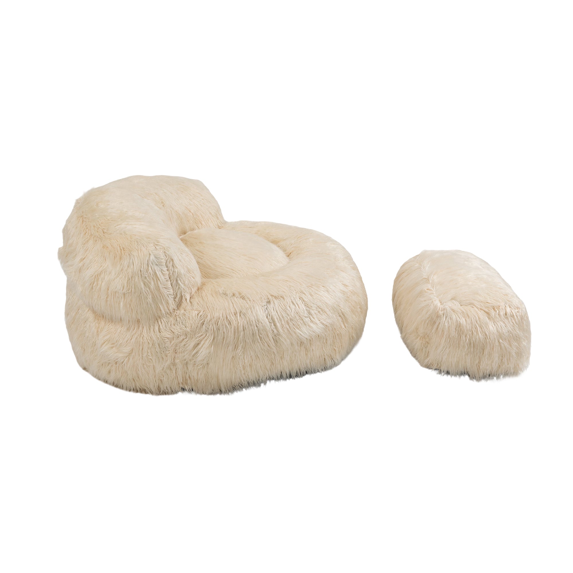 Bean Bag Chair Faux fur Lazy Sofa - Beige