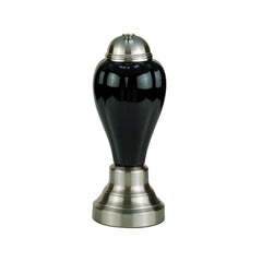 27" Tall Ceramic Table Lamp, Urn-Shaped with Silver / Black finish, Linen Shade