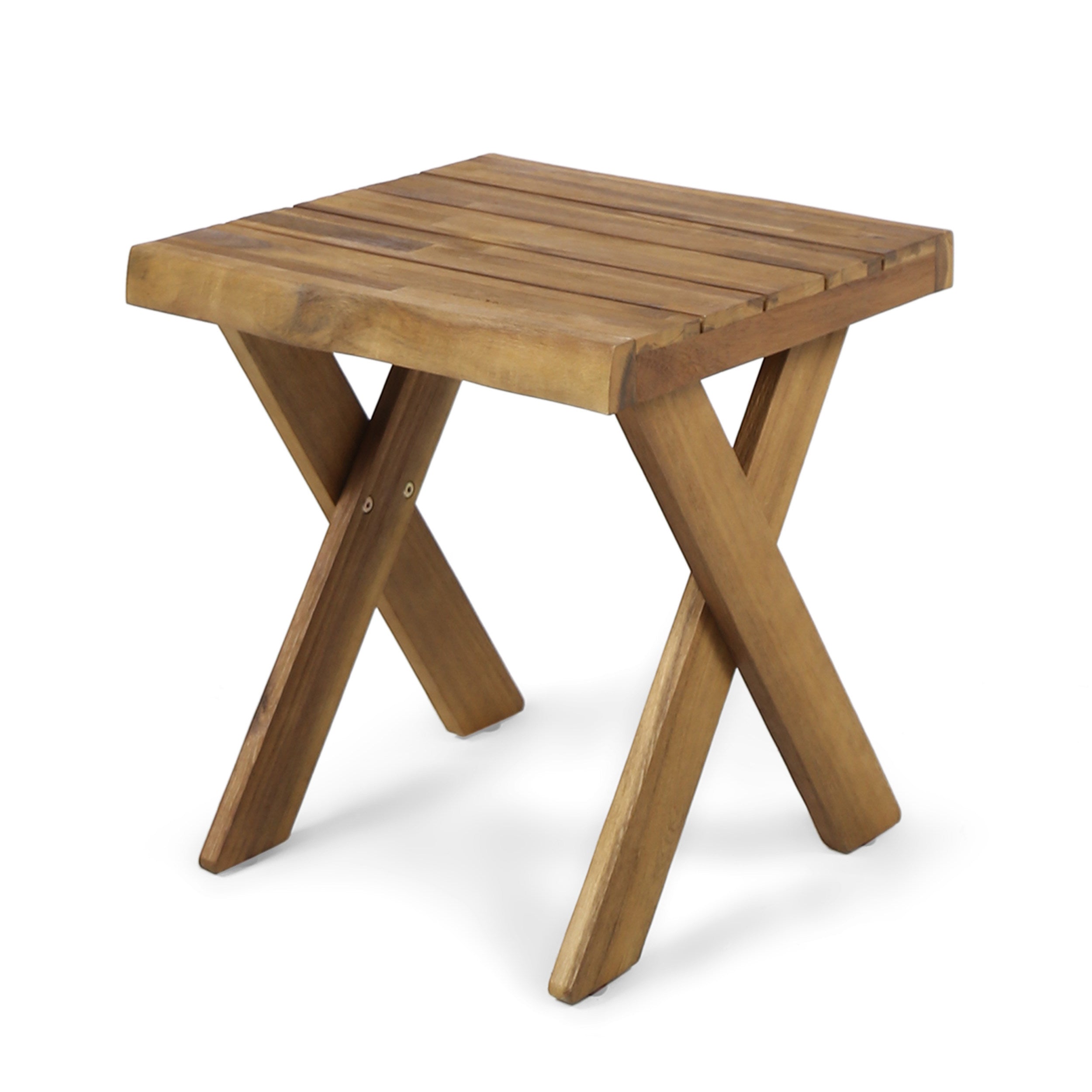 Rustic Side Table Tray - Teak Wood