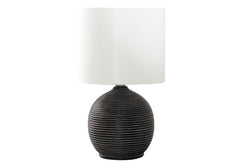 16'h, Black Resin, Ivory / Cream Shade, Contemporary