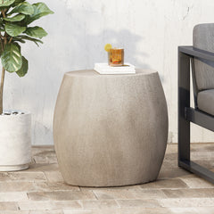 Minimalist Concrete Side Table, Indoor or Outdoor - Light Grey