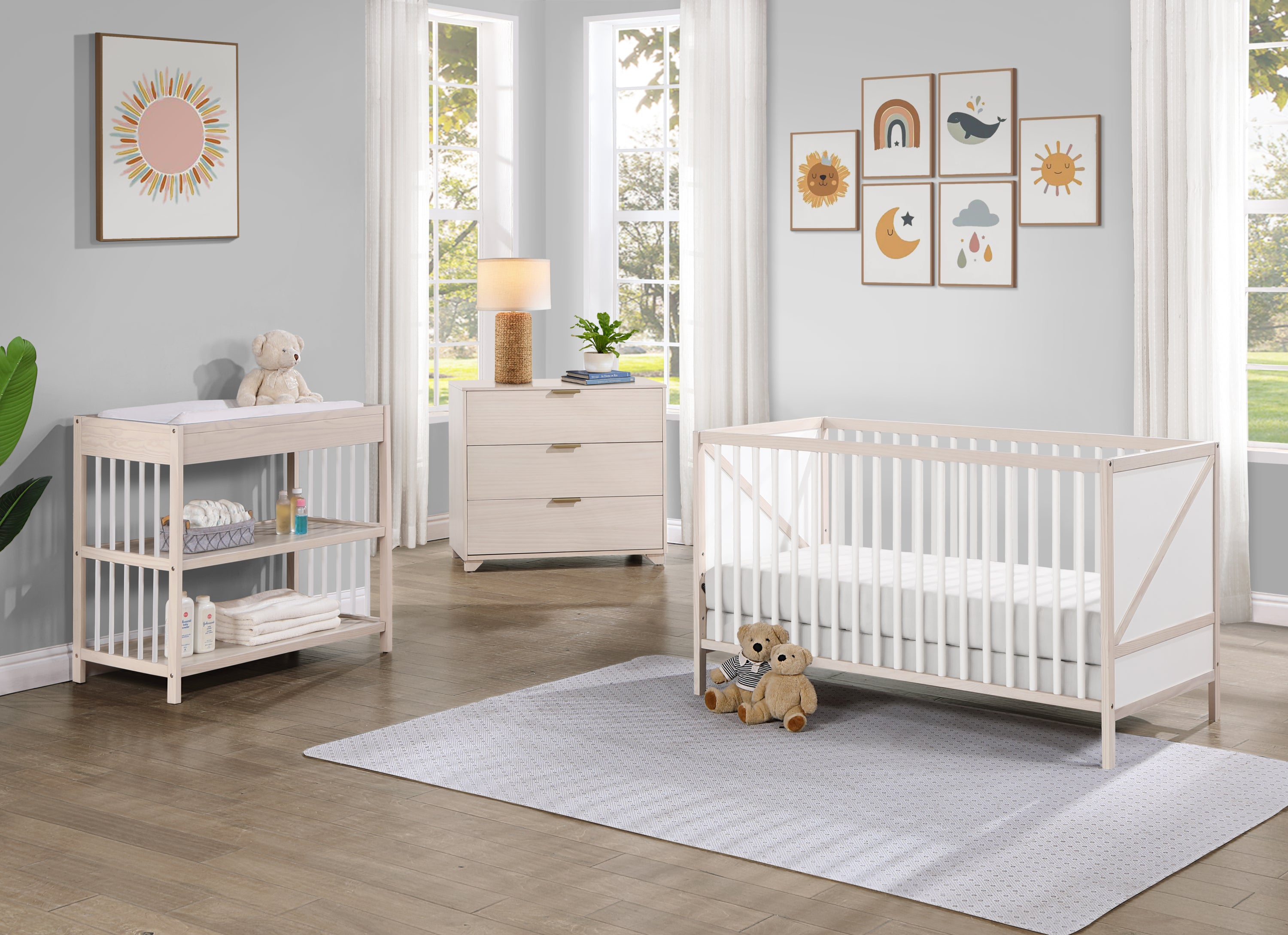 Zen 3-in-1 Crib - Washed Natural/White