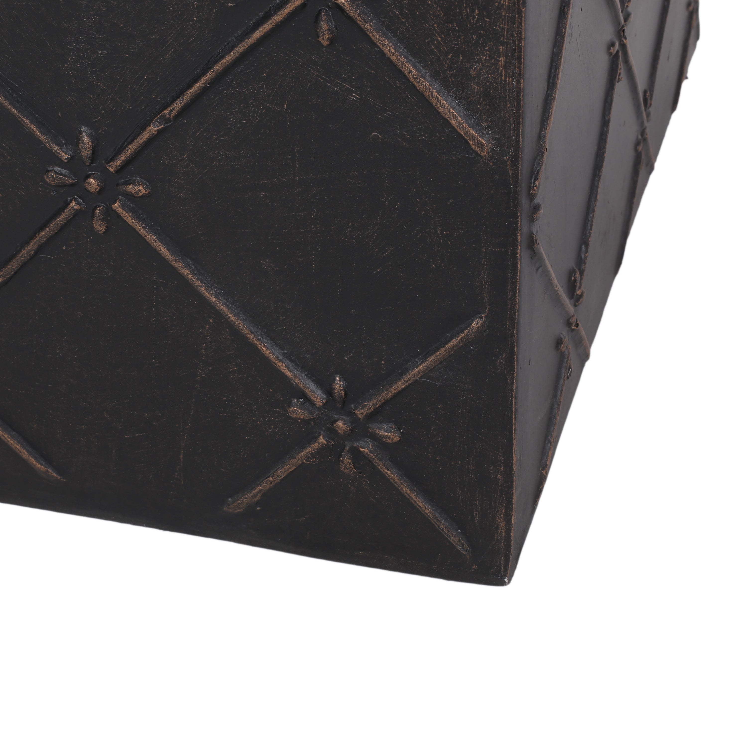 Modern Cube Design End Table - Copper