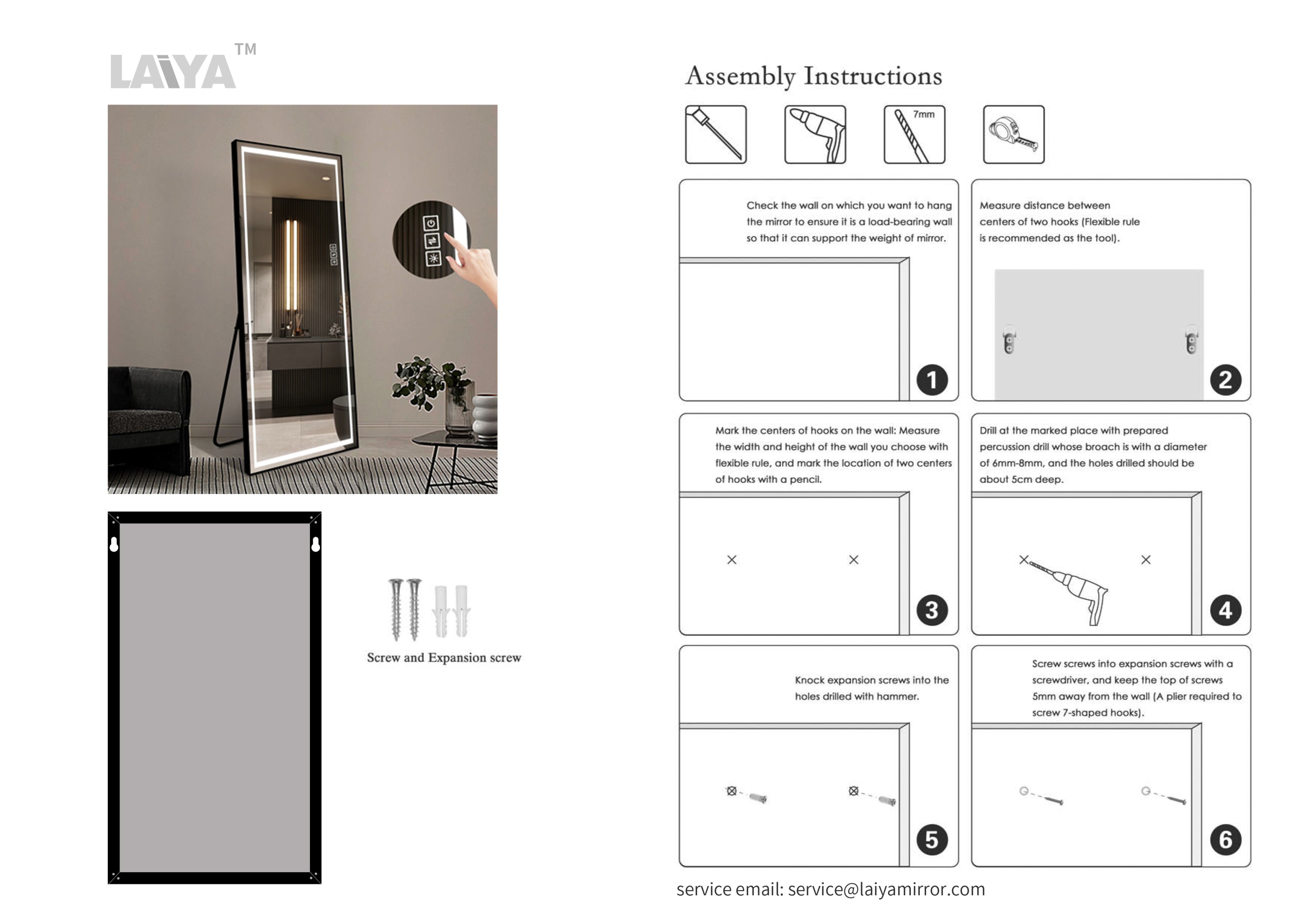 LED Mirror Full Length Mirror with Lights Wide Standing