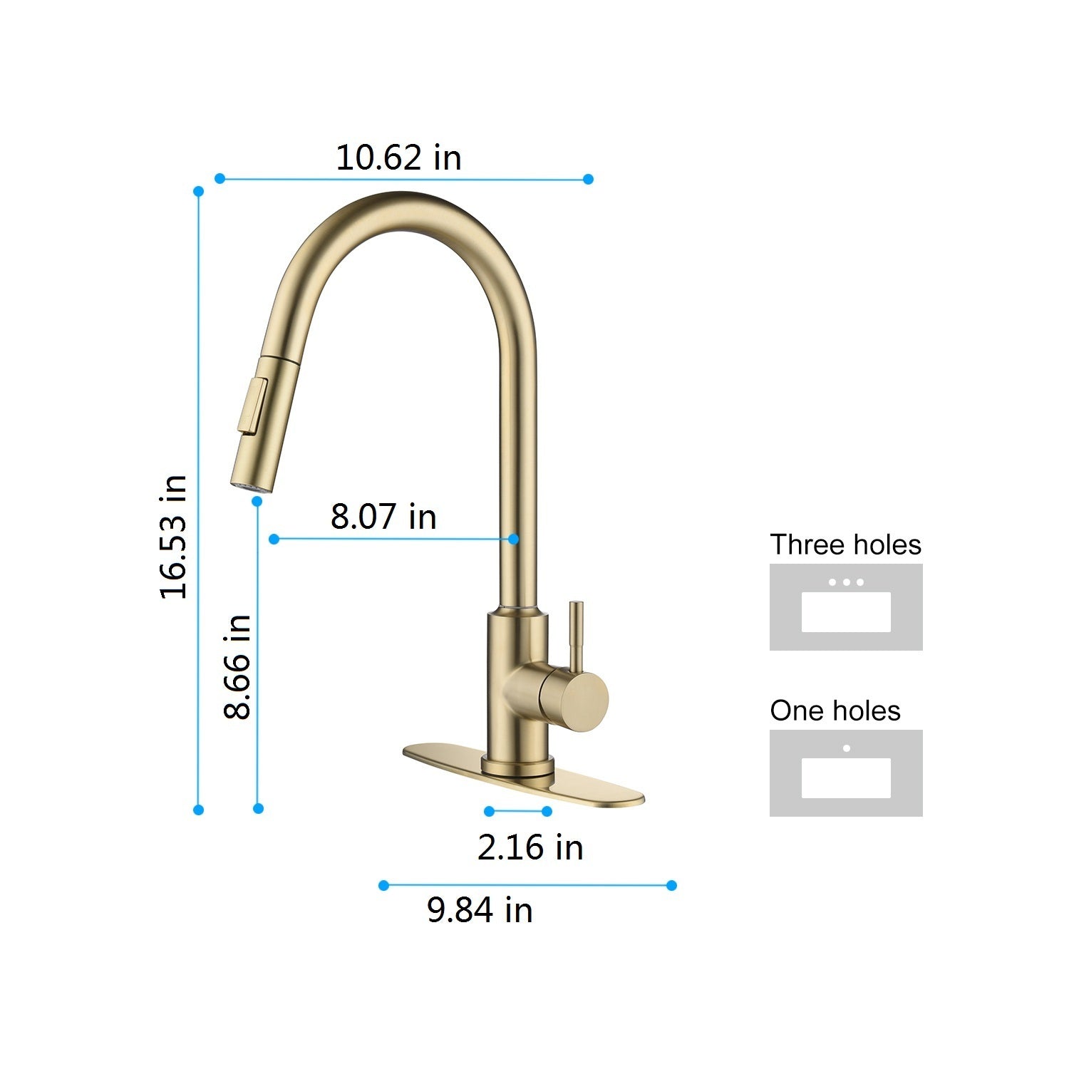 Touch Kitchen Faucet with Pull Down Sprayer - Gold