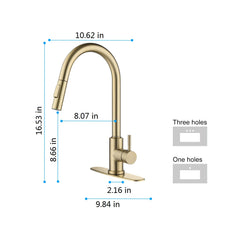 Touch Kitchen Faucet with Pull Down Sprayer - Gold