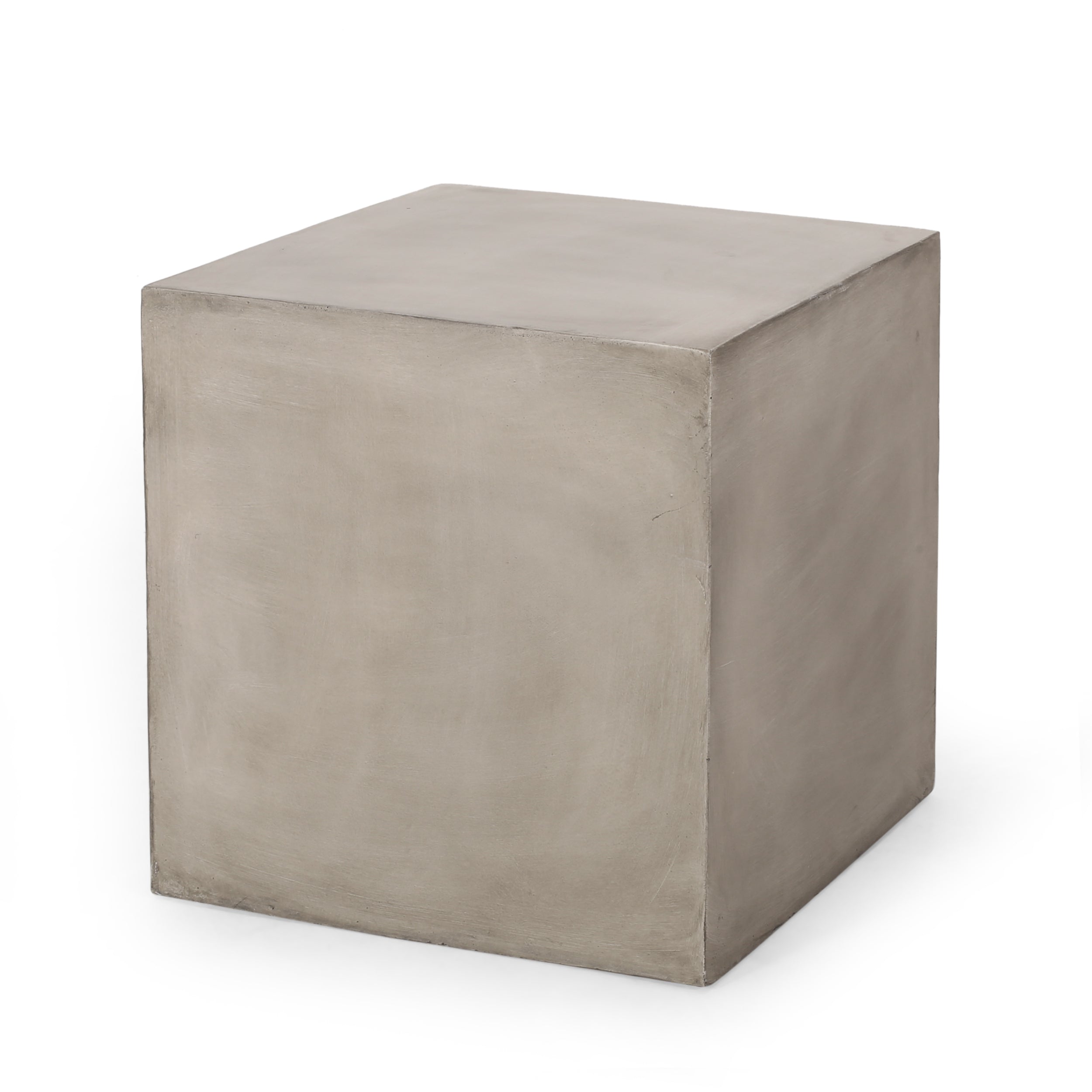 Minimalist Cube Side Table - Light Grey