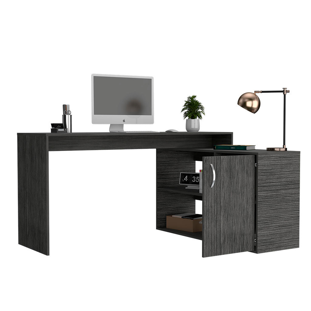 L-Shaped Desk Desti, Office, Smokey Oak