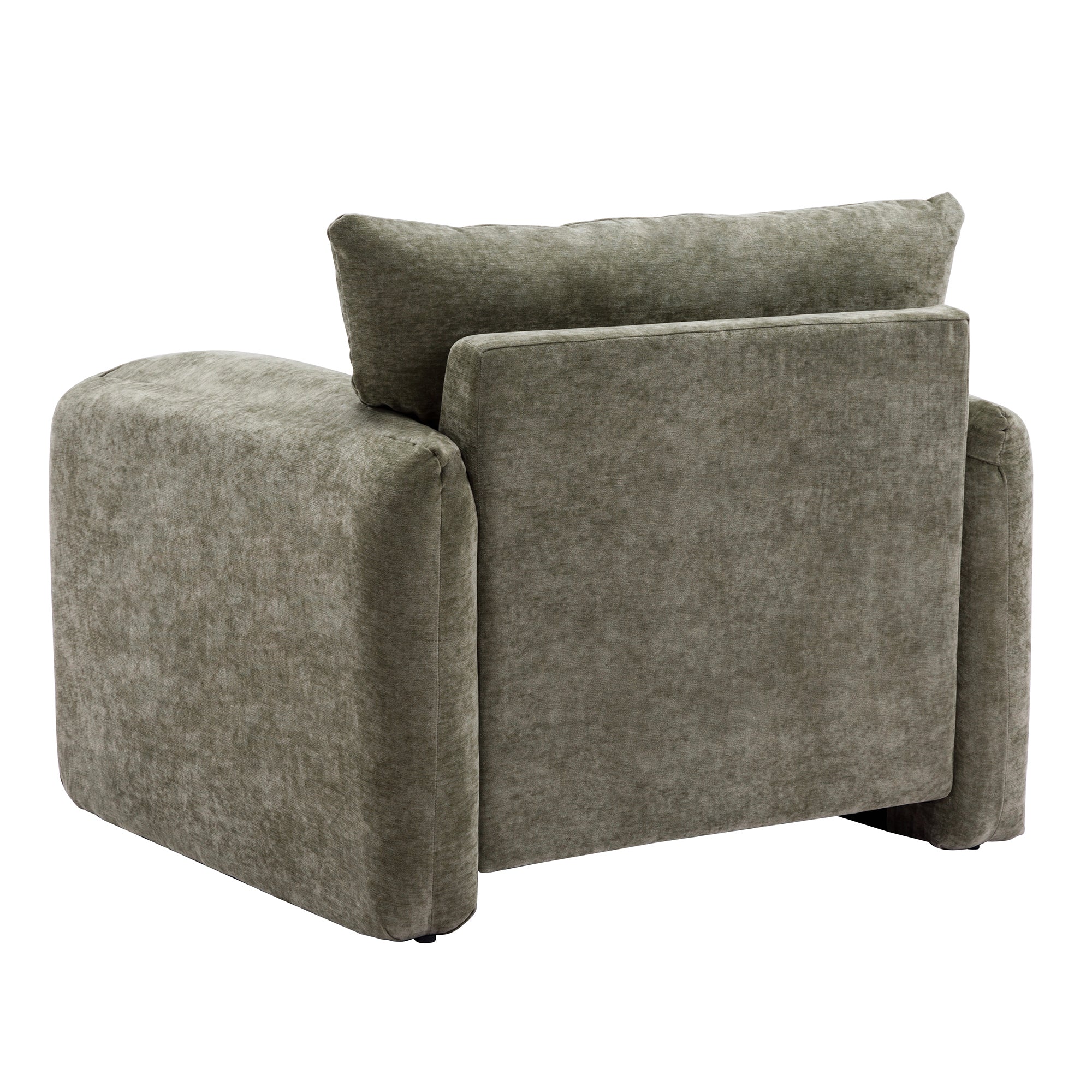 Modern Style Chenille Oversized Armchair - Matcha Green