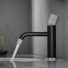 Modern Brushed Nickel Faucet Brass Bathroom Basin Faucet Design  - Black+Silver