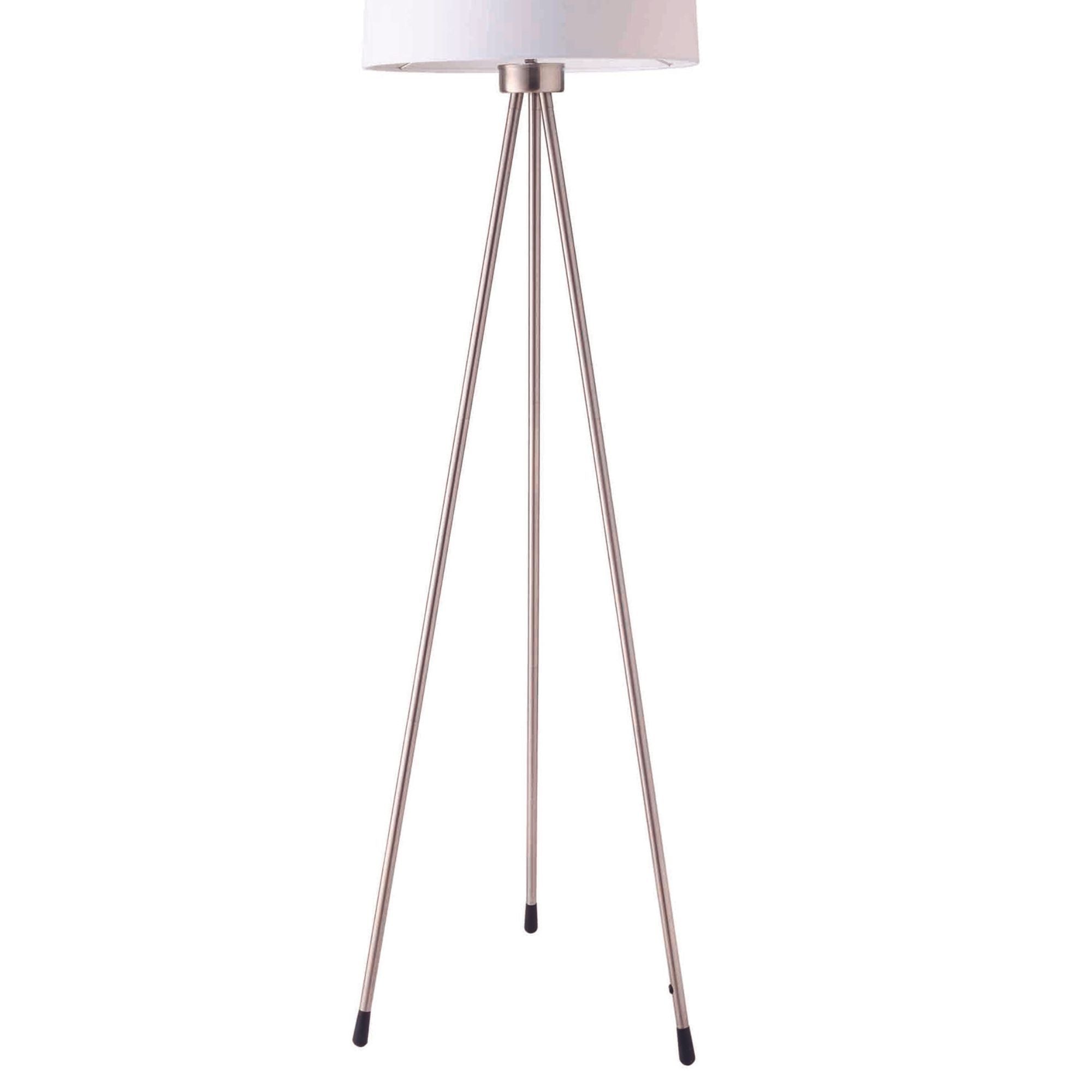 59" Tall Metal Floor Lamp with White finish, Contemporary Design