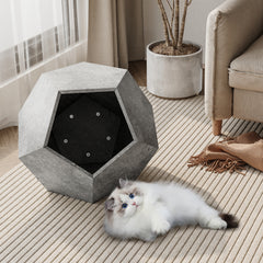 25.98"Modern Pet Furniture Cat Litter Side Table,  Cement Gray