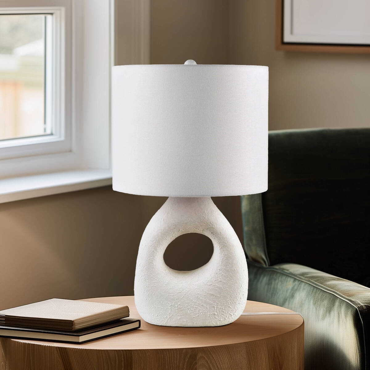 22"H Ceramic Table Lamp White