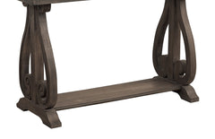 Classic Traditional Sofa Table with Bottom Shelf Dark Oak Finish