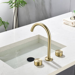 Widespread Bathroom Faucet - Brushed Gold finish