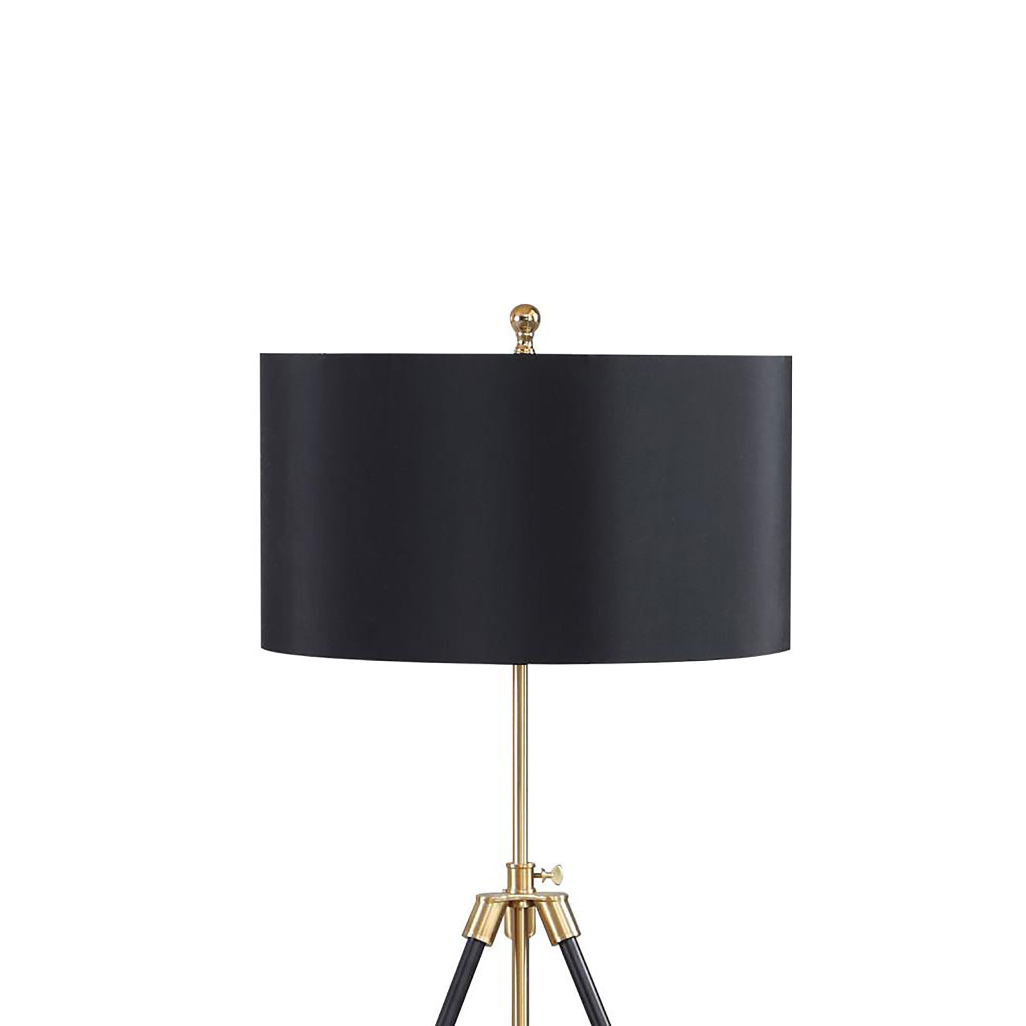 Black and Gold Tripod Drum Shade Floor Lamp