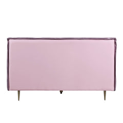 Modern Eastern King Bed - Pink Top Grain Leather