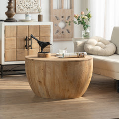 31.50"Vintage Style Bucket Shaped Coffee Table - Natural