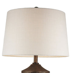 30" Tall Polyresin Table Lamp "Kayan", Bronze Rustic finish