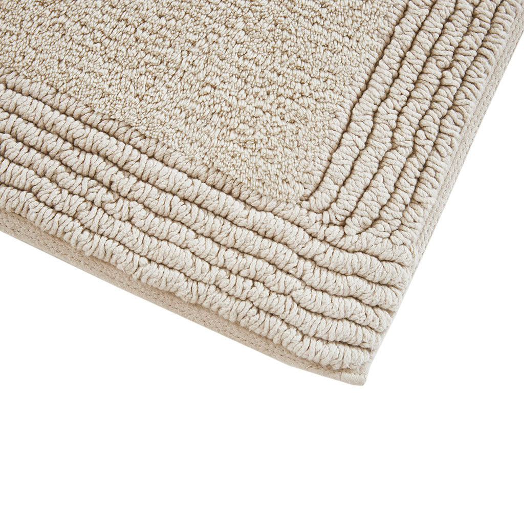 100% Cotton Tufted 3000 GSM Reversible Bath Rug - Natural