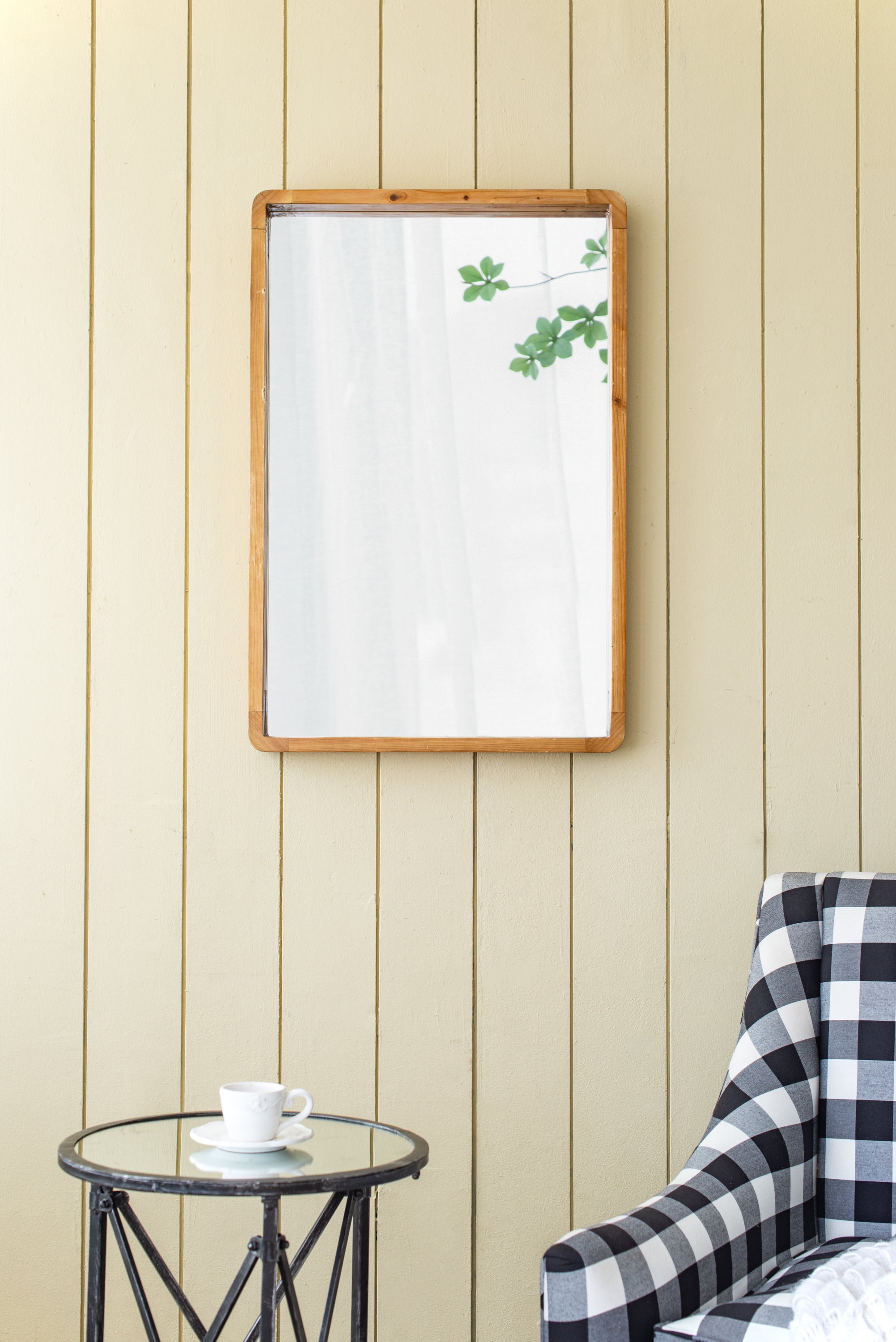 Rectangle Wood Mirror Farmhouse Wall Decor 24"x36"