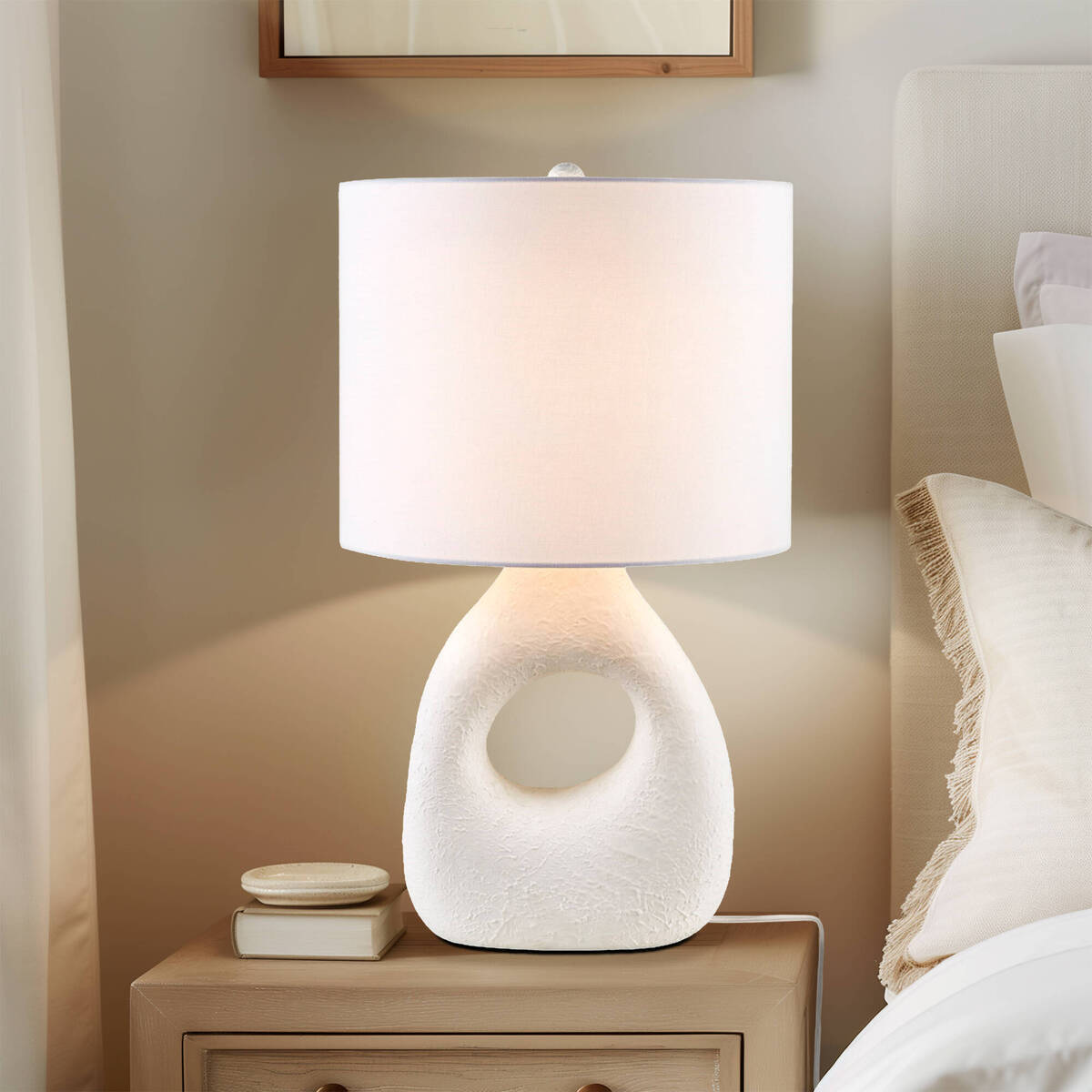 22"H Ceramic Table Lamp White