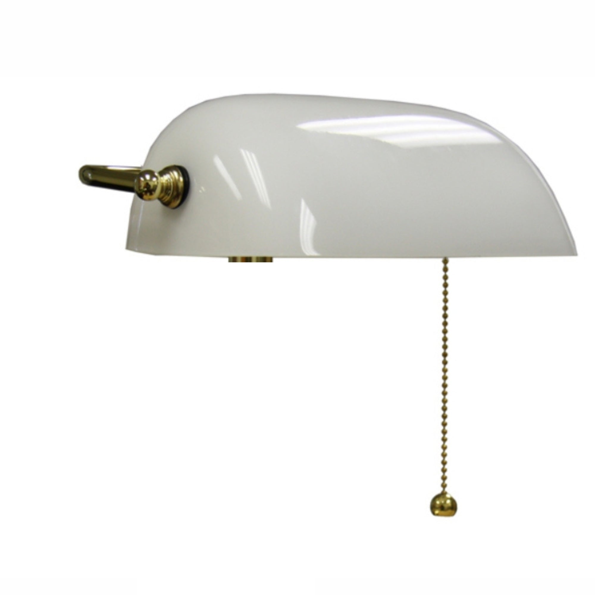 12.5" Tall Metal Table Lamp, Bankers Lamp Design - White