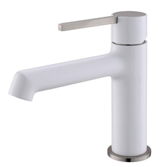 White Bathroom Faucet for Sink 1 Hole, Single Handle