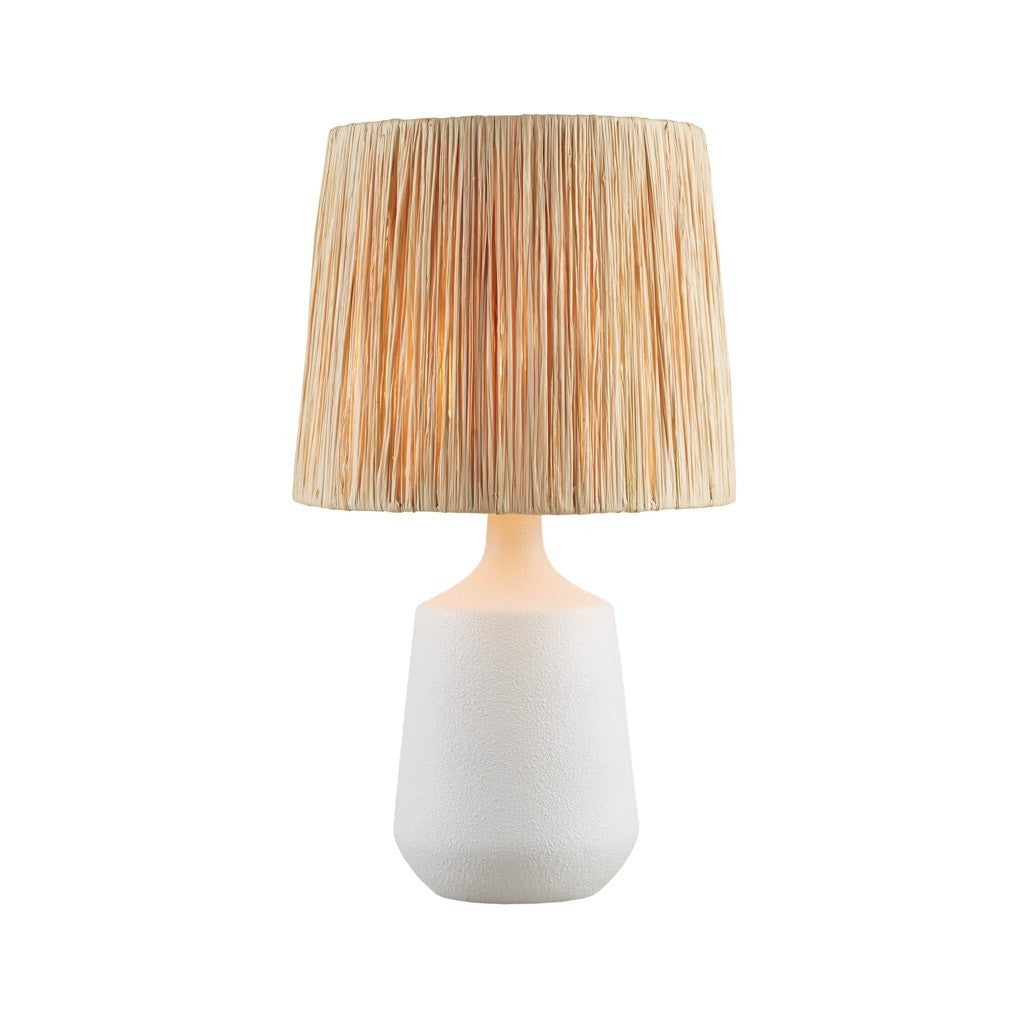 23"H Boho Ceramic Table Lamp White